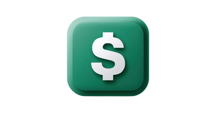 Obraz premium Banking app icon with dollar signTransparent background, PNG file