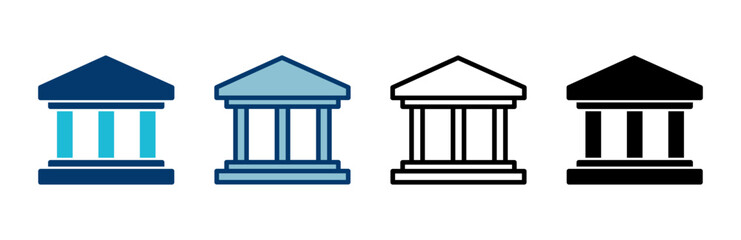 Bank icon vector isolated on white background. bank vector icon, museum, university