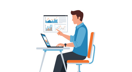 Business Analyst Inspects Data Visualizations For Strategic Insights And Decision Making