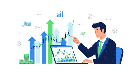 Business Analyst Tracking Growth And Analyzing Data For Successful Financial Investments