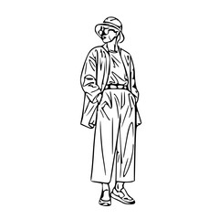 sketch of a man in a suit