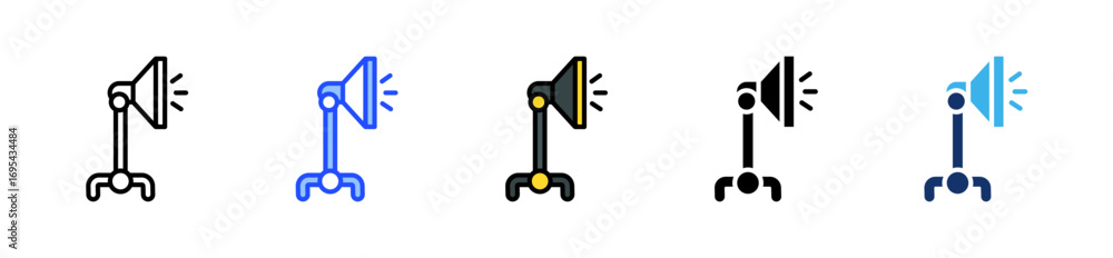 Poster recording light icon collection with multiple styles