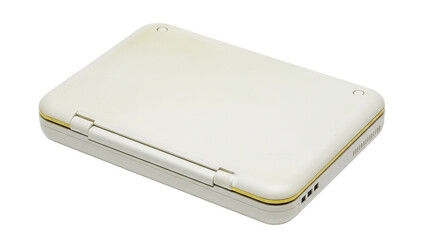 Portable Mini Laptop Computer White Cream Gold Hinge