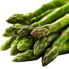 Fresh green asparagus spears isolated on transparent background