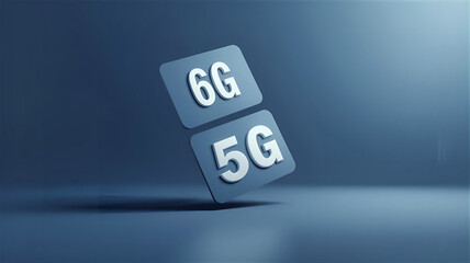 5Gと6Gのサインボードのグラフィック