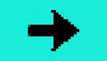 Obraz premium Retro style pixelated arrow pointing towards the right side direction