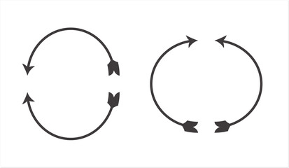 arrow shapes in semi circle forms