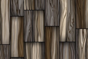 Wood-look flooring tiles, geometric pattern