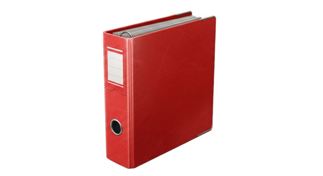 Red Office Binder Documents Storage Archive Files