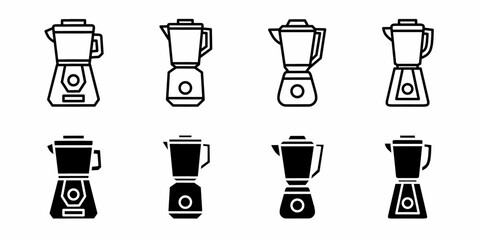 Blender. Vector collection of blender icon illustration. Black icon design.