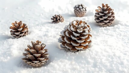 Winter Wonderland: Stunning Pine Cones in Fresh Snow