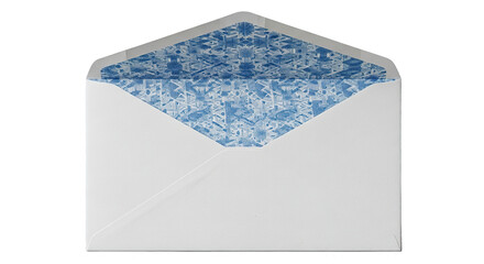 Elegant White Envelope with Blue Floral Liner