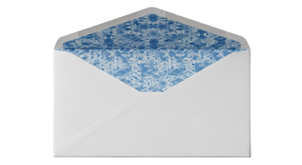 Elegant White Envelope with Blue Floral Liner