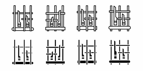 Angklung. Vector collection of angklung icon illustration. Black icon design.