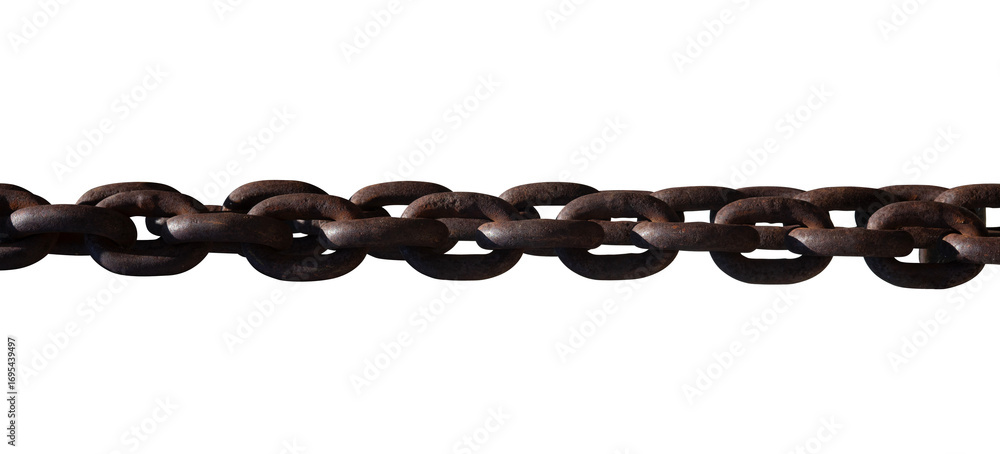 Poster old rusty chain isolated