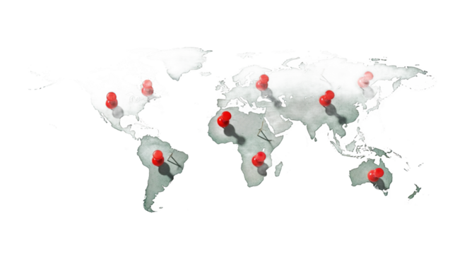 Global Network Connection World Map Pins