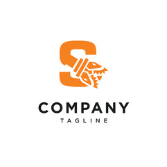 Letter S Tricone Drill Bit Logo Icon Vector