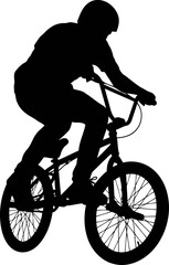 Fototapeta premium bmx rider silhouette adrenaline, balance, and the thrilling pursuit of freestyle, isolated on transparent background