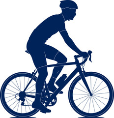 Naklejka premium cyclist silhouette embracing the open road, freedom, and athletic pursuit, isolated on transparent background