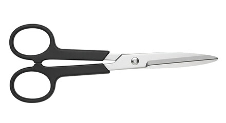 Black Handle Scissors Isolated White Background