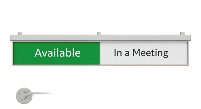 Office Meeting Room Status Indicator Sign Available Green