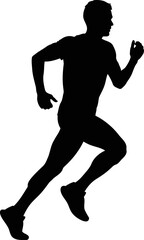 runner silhouette dynamic motion, effortless grace, and the pursuit of fitness goals, isolated on transparent background