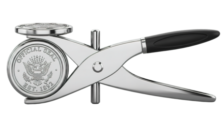 Official Seal Imprinting Tool Metal Chrome Handle