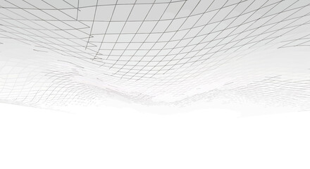 Abstract Perspective Grid: Fading Lines on a White Horizon