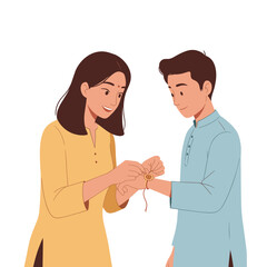 Fototapeta premium Rakhi Festival - Tying the Rakhi