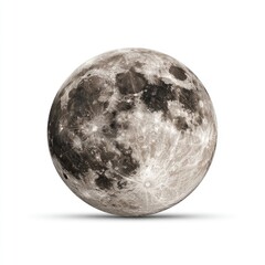 Full moon, grayscale, craters, space