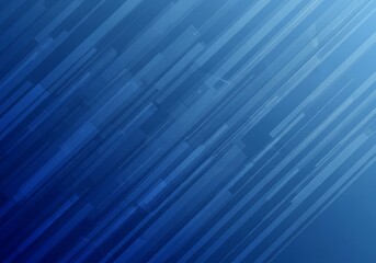 A dynamic abstract design features diagonal lines and shapes, creating a sense of speed and technology in a deep blue color scheme.