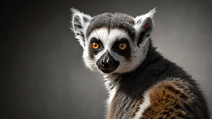 Obraz premium realistic, high-resolution image of a ring-tailed lemur Ai