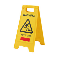 Cautionary signage detailing potential hazard on slippery surface posing safety risks