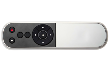 Modern presentation clicker and remote control with touchpad isolated with transparent background