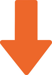 Minimalist Solid Arrow Pointing Down Directional Indicator Graphic Element