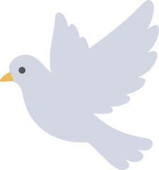 Simple Flat Style Flying Dove Illustration Graphic Icon Design