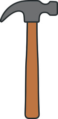 Simple Outline Hammer Tool for Carpentry and Home Improvement Illustration