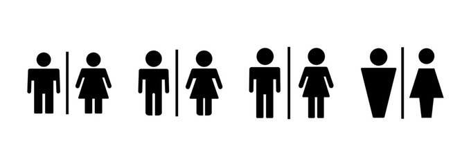 Toilet icon vector. Girls and boys restrooms sign and symbol. bathroom sign. wc, lavatory