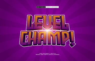 level champ editable text effect