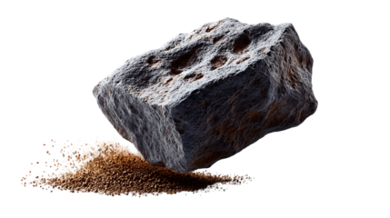 Mysterious asteroid fragment with granulated debris, perfect for space science, fantasy or science fiction projects