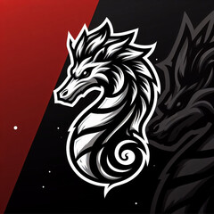 Obraz premium Seahorse esport logo