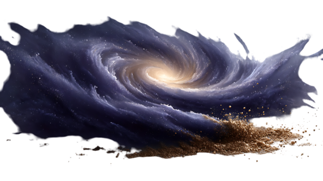 Swirling galaxy of cosmic dust with dreamy ethereal light for futuristic space exploration concepts