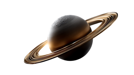 Striking Saturn planet with brilliant golden rings, a celestial wonder for your cosmic projects