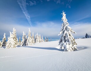 Snowy mountain landscape