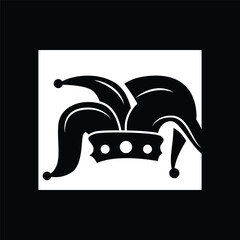 Simple colorful clown hat logo simple circus comedian equipment design template illustration