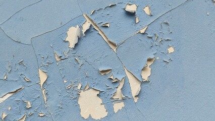 Obraz premium Peeling paint on the wall reveals layered texture pattern and rustic to the surface