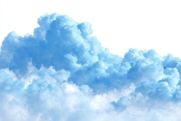 Light blue cumulus clouds against white