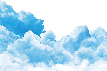 Light blue fluffy clouds against white