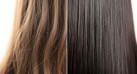 Fototapeta premium Healthy vs. Damaged Hair