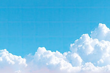 Bright blue sky with puffy clouds